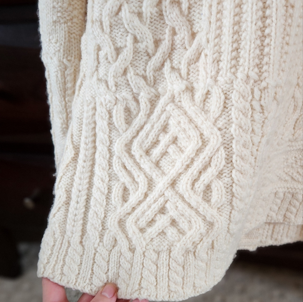 Lauren Ralph Lauren Cream Cable Knit Button-Up Sweater - Picture 4 of 10